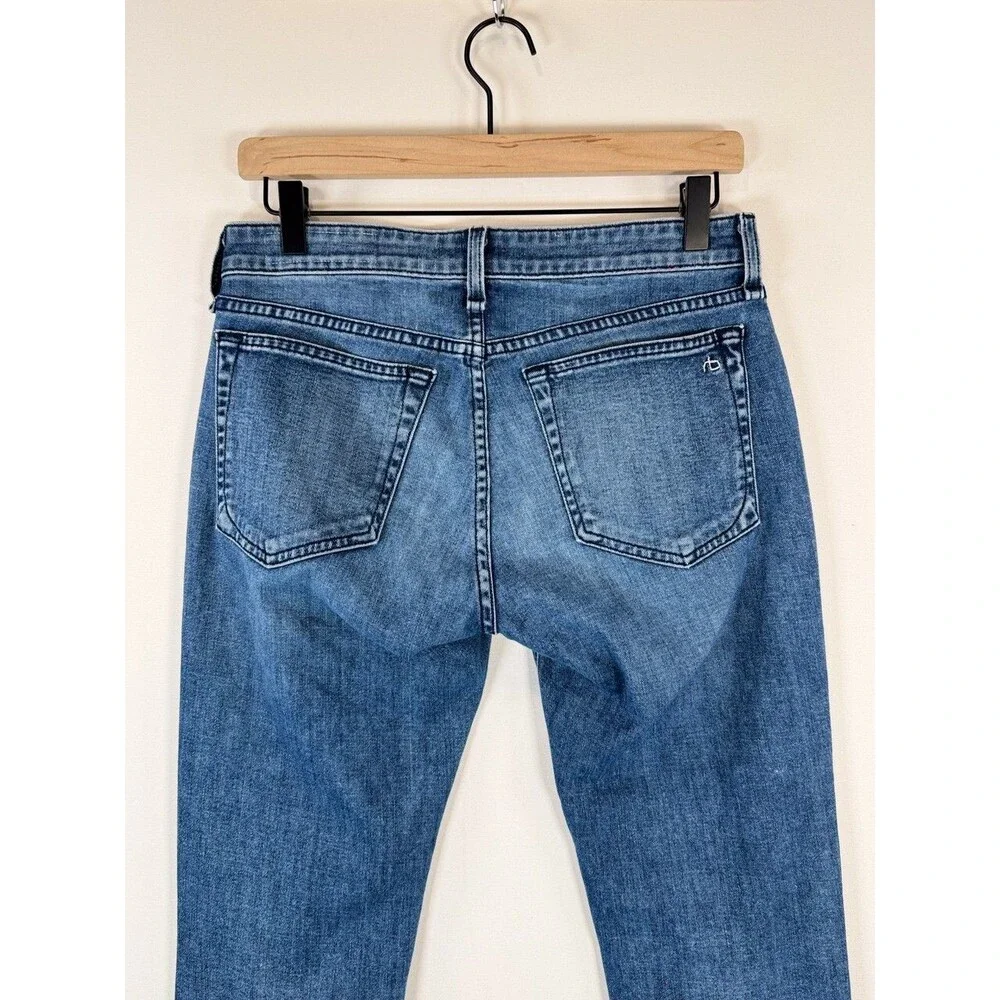 Rag Bone Womens Jeans Mendecino Dre Low Rise Slim Boyfriend Crop Distressed 25 - Picture 11 of 13